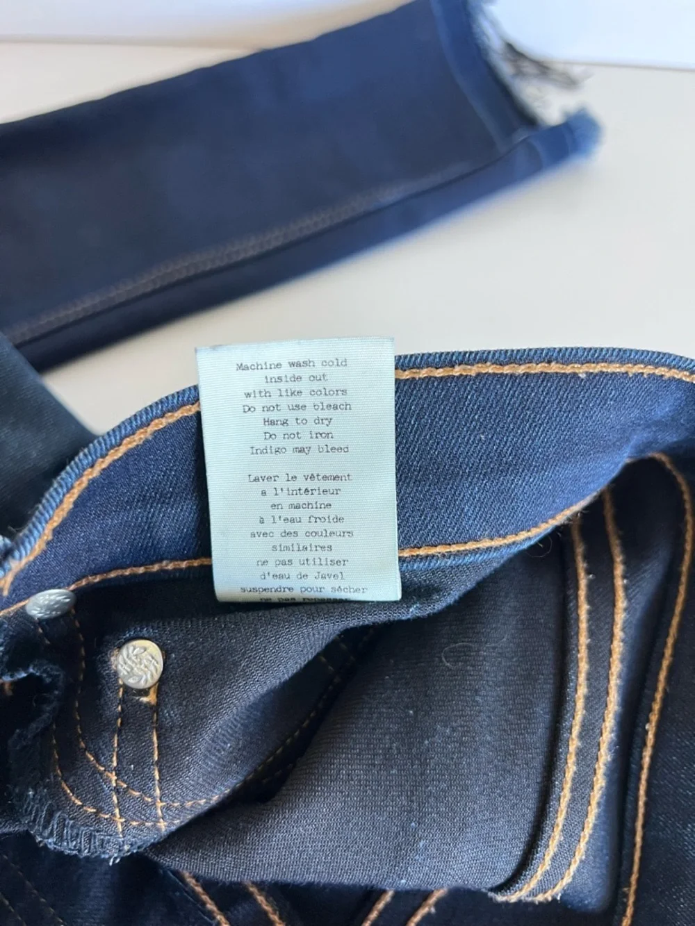 Rag‎ & Bone Women's Raw Hem Dark Blue Dearborn Skinny Jeans